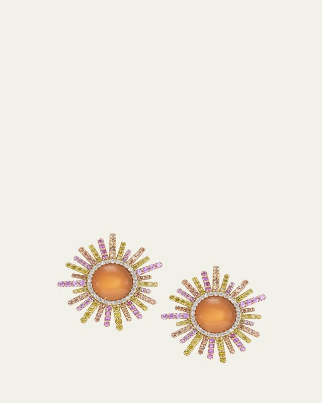 18K Sun Stud Earrings